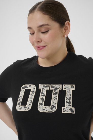 Kaffe Curve Lucie T-Shirt Black - Тениски - 