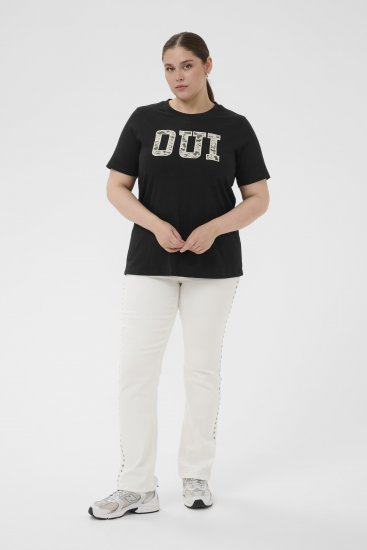 Kaffe Curve Lucie T-Shirt Black - Тениски - 