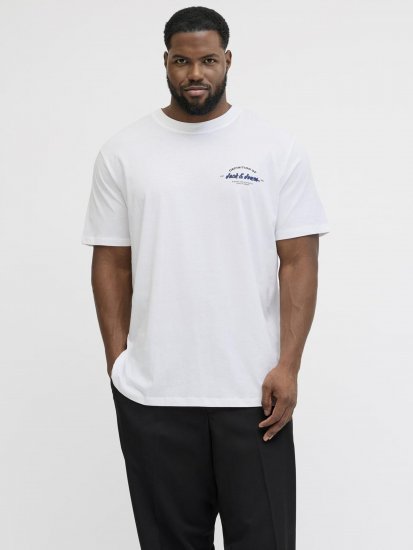 Jack & Jones Brandon T-Shirt White - Тениски - мъжки тениски големи размери