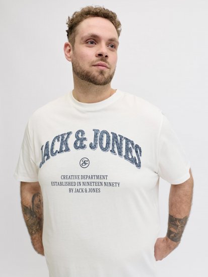 Jack & Jones Edenver T-Shirt White - Тениски - мъжки тениски големи размери