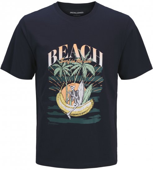 Jack & Jones King Crew Neck T-Shirt Navy - Тениски с щампа - Тениски с щампа големи размери