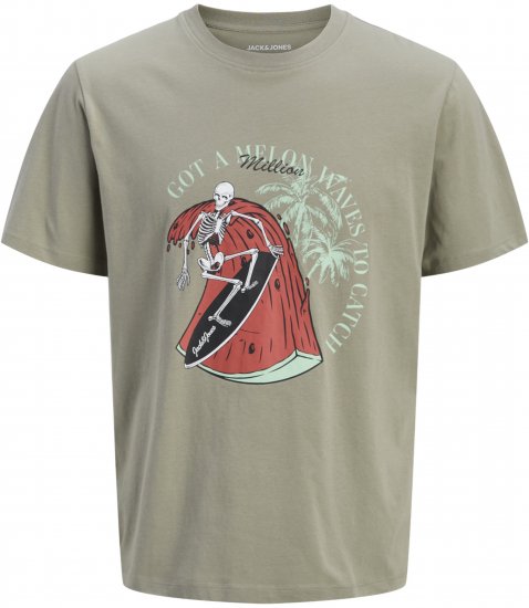 Jack & Jones King Crew Neck T-Shirt Grey - Тениски с щампа - Тениски с щампа големи размери
