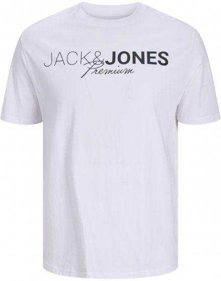 Jack & Jones Blaneo Short Sleeve T-Shirt White - Тениски - мъжки тениски големи размери