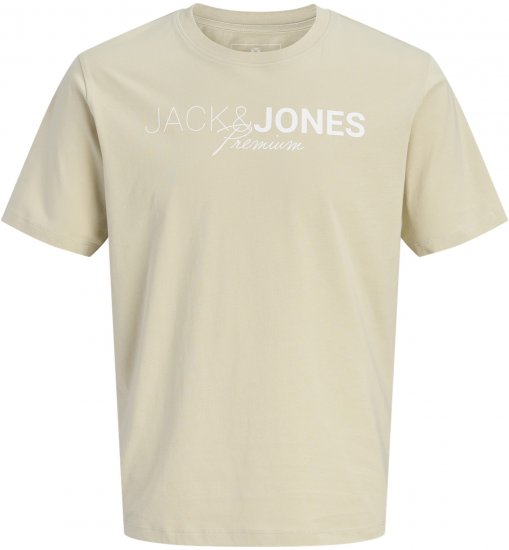 Jack & Jones Blaneo Short Sleeve T-shirt Beige - Тениски - мъжки тениски големи размери