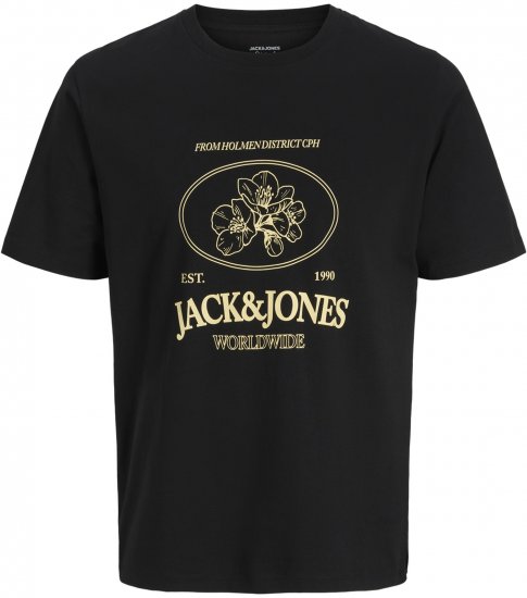 Jack & Jones Nantucket Тениска Черна - Тениски - мъжки тениски големи размери