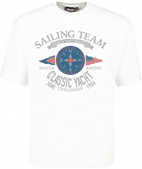 Adamo Sailing Comfort Fit T-Shirt White - Тениски с щампа - Тениски с щампа големи размери