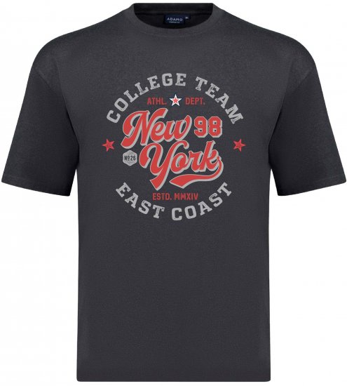 Adamo Motivshirt Comfort Fit College Anthracite - Тениски с щампа - Тениски с щампа големи размери