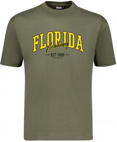 Adamo Florida Comfort Fit T-Shirt Olive Green - Тениски - мъжки тениски големи размери