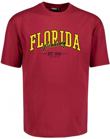 Adamo Florida Comfort Fit T-Shirt Red - Тениски с щампа - Тениски с щампа големи размери