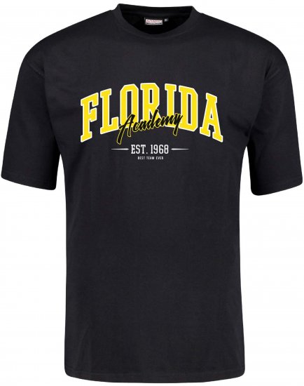 Adamo Florida Comfort Fit T-Shirt Black - Тениски с щампа - Тениски с щампа големи размери