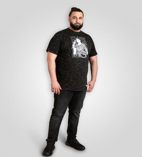 D555 Official Elvis Presley Printed T-Shirt Black - Тениски с щампа - Тениски с щампа големи размери