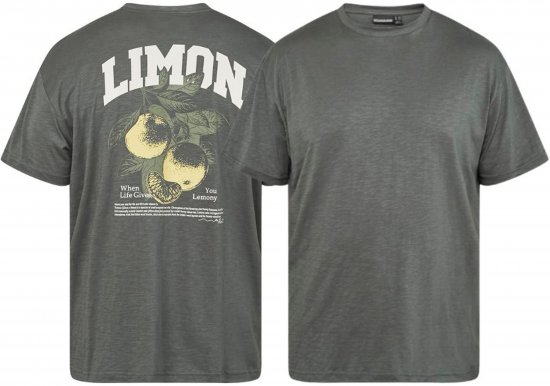 North Latitude 61317 Slub Тениска С Принт На Гърба Тъмно Прашно Зелено - Тениски - мъжки тениски големи размери