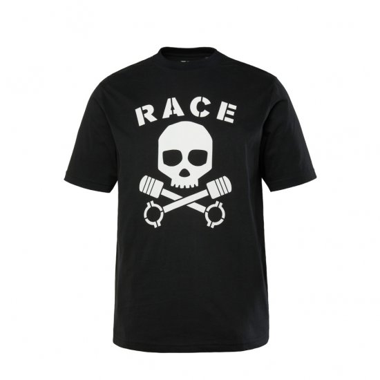 JP1880 T-Shirt Short Sleeve Skull Race Black - Тениски - мъжки тениски големи размери