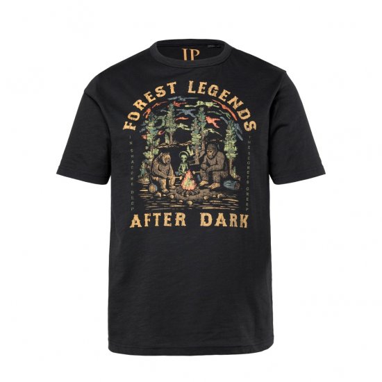 JP1880 T-Shirt Short Sleeve Forest Legends Black - Тениски - мъжки тениски големи размери