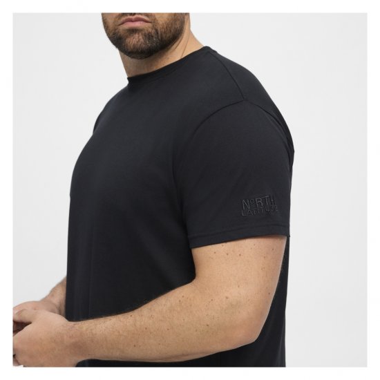 North Latitude T-Shirt O-Neck Black - Тениски - мъжки тениски големи размери