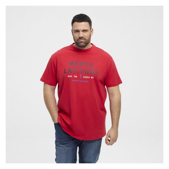 North Latitude Logo T-Shirt Red - Тениски - мъжки тениски големи размери