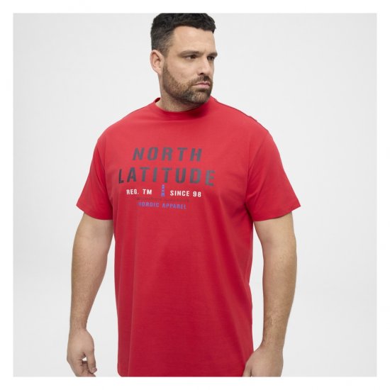 North Latitude Logo T-Shirt Red - Тениски - мъжки тениски големи размери