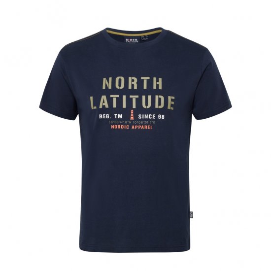 North Latitude Logo T-Shirt Navy - Тениски - мъжки тениски големи размери