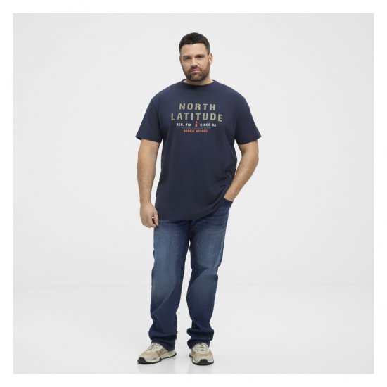 North Latitude Logo T-Shirt Navy - Тениски - мъжки тениски големи размери