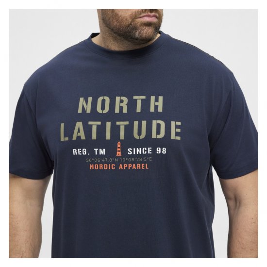 North Latitude Logo T-Shirt Navy - Тениски - мъжки тениски големи размери