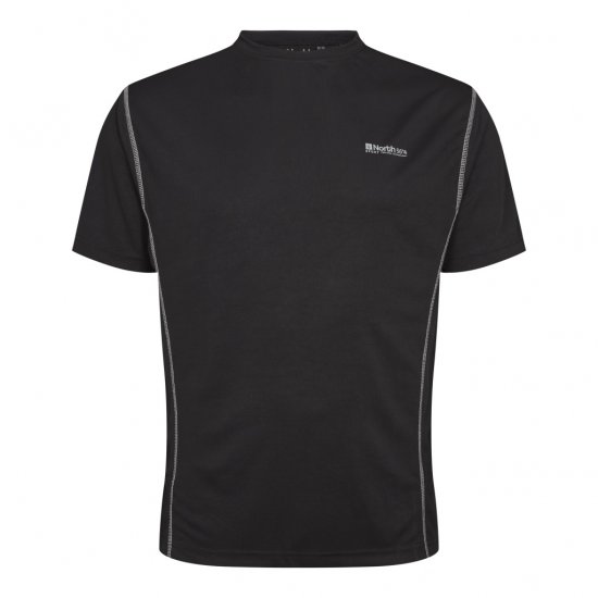 North Latitude Sport Tech T-Shirt Black - Тениски - мъжки тениски големи размери
