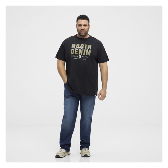 North Latitude Denim Printed Logo T-Shirt Black - Тениски - мъжки тениски големи размери