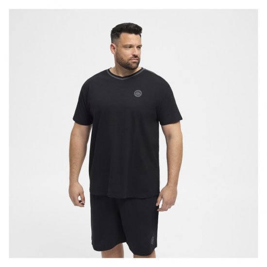 North Latitude Pyjama T-Shirt V-Neck Short Sleeve Black - Пижами - мъжки пижами големи размери