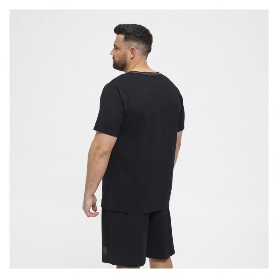 North Latitude Pyjama T-Shirt V-Neck Short Sleeve Black - Пижами - мъжки пижами големи размери
