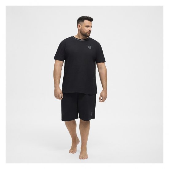 North Latitude Pyjama T-Shirt V-Neck Short Sleeve Black - Пижами - мъжки пижами големи размери