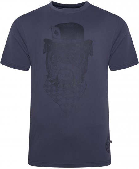 Kam Jeans 5794 Bulldog Printed T-Shirt Navy - Тениски с щампа - Тениски с щампа големи размери