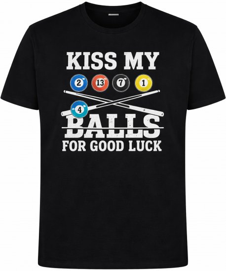 Espionage T436 Good Luck Kiss Printed T-Shirt Black - Тениски - мъжки тениски големи размери