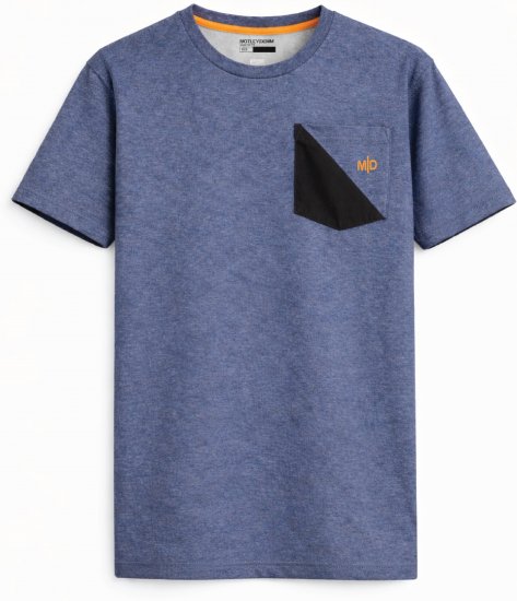 Motley Denim Milan Тениска Светло индиго - Тениски - мъжки тениски големи размери