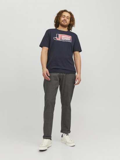 Jack & Jones Logan T-Shirt Navy - Тениски - мъжки тениски големи размери