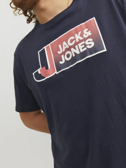 Jack & Jones Logan T-Shirt Navy - Тениски - мъжки тениски големи размери