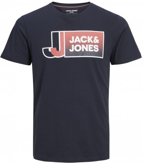 Jack & Jones Logan T-Shirt Navy - Тениски - мъжки тениски големи размери