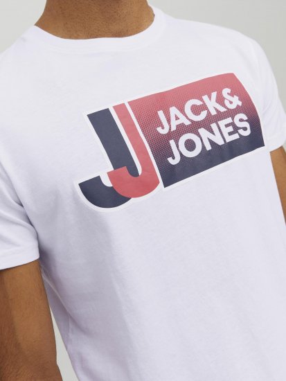 Jack & Jones Logan T-Shirt White - Тениски - мъжки тениски големи размери