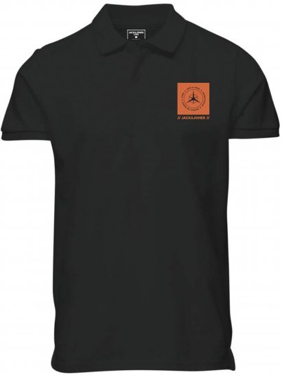 Jack & Jones Conrad Polo Short Sleeve Black - Поло тениски - мъжки тениски с яка големи размери