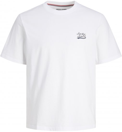Jack & Jones Trevor T-Shirt White - Тениски - мъжки тениски големи размери