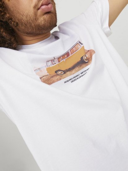 Jack & Jones Copenhagen Photo T-Shirt White - Тениски - мъжки тениски големи размери