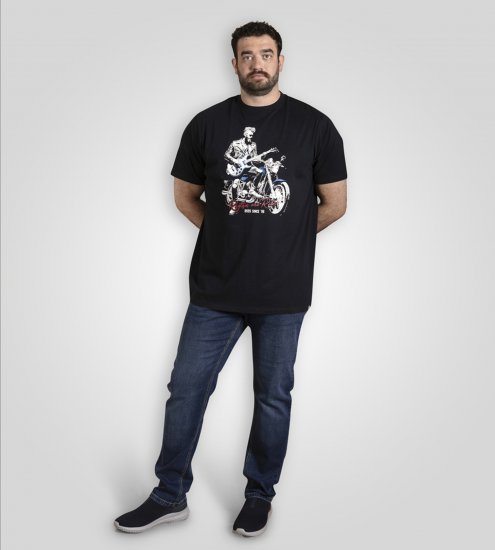 D555 Derby T-Shirt Rhythm and Rides Navy - Тениски - мъжки тениски големи размери