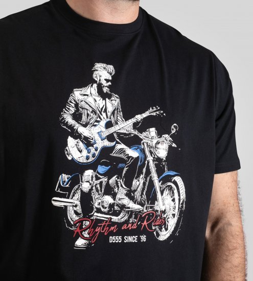 D555 Derby T-Shirt Rhythm and Rides Navy - Тениски - мъжки тениски големи размери