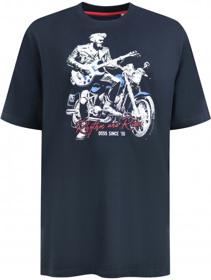D555 Derby T-Shirt Rhythm and Rides Navy - Тениски - мъжки тениски големи размери