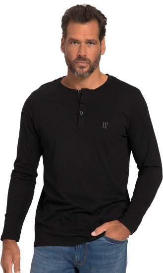 JP1880 Henley T-Shirt Long Sleeve Black TALL - МЪЖКО ОБЛЕКЛО MT-6XLT - дрехи за високи мъже
