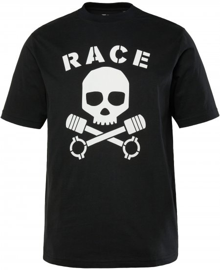 JP1880 T-Shirt Short Sleeve Skull Race Black - Тениски - мъжки тениски големи размери