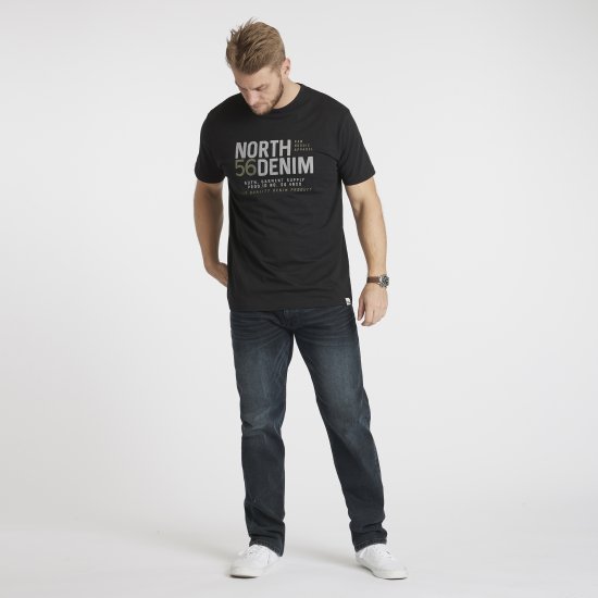 North Latitude Denim Printed T-Shirt Black TALL - TALL T-shirts - Тениски за високи мъже