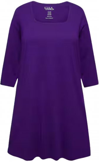 Ulla Popken Square Neckline Knit Swing A-line Pocket Tunic Lily - Тениски - 