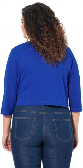 Ulla Popken Versatile Surplice Wrap Tie Hem Bolero Top Cobalt Blue - Тениски - 