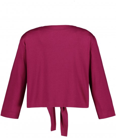 Ulla Popken Versatile Surplice Wrap Tie Hem Bolero Top Magnolia Red - Тениски - 