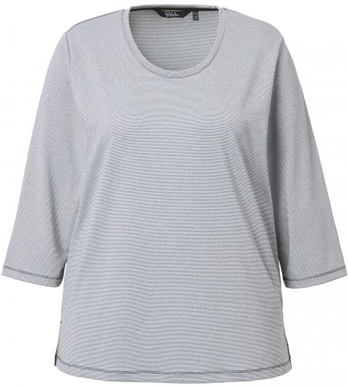 Ulla Popken Decorative Seam Short Sleeve Tee Grey - Тениски - 