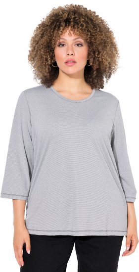 Ulla Popken Decorative Seam Short Sleeve Tee Grey - Тениски - 